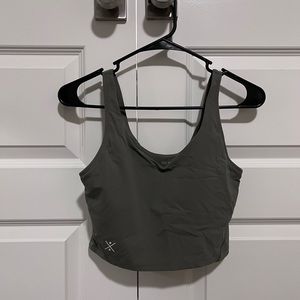 Free Spirit Outlet olive green workout tank top, built in bra